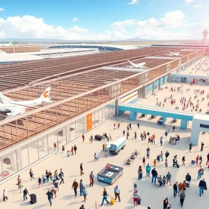 Construction of new concourse at Austin-Bergstrom International Airport
