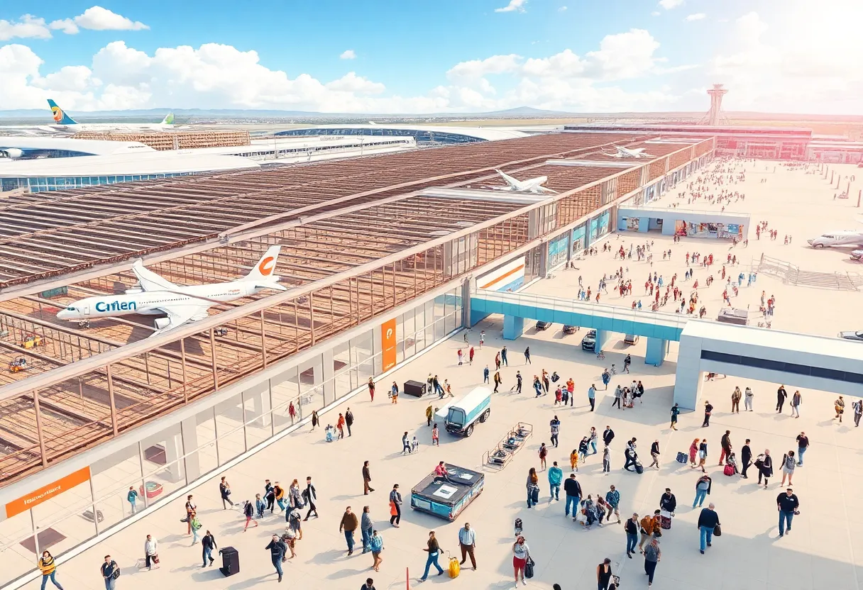 Construction of new concourse at Austin-Bergstrom International Airport