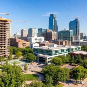 Aerial view of Austin Texas development projects