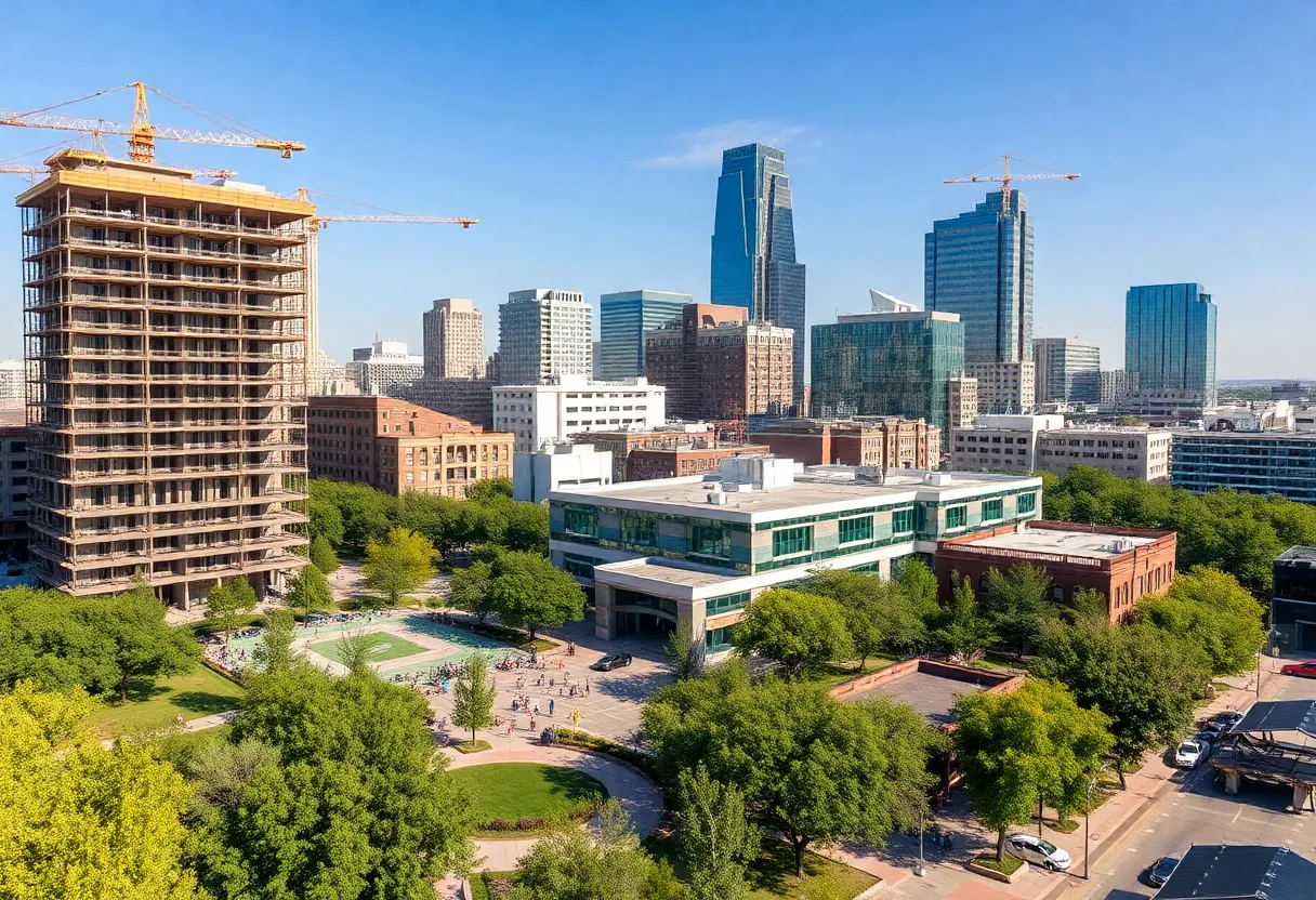 Aerial view of Austin Texas development projects