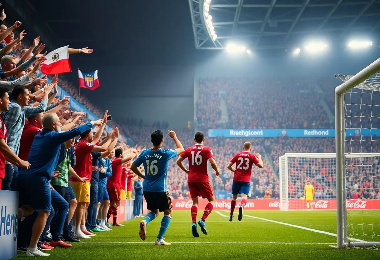 Austin FC players celebrating a victory during a match