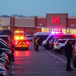 Emergency responders at the scene of the Austin Target store shooting