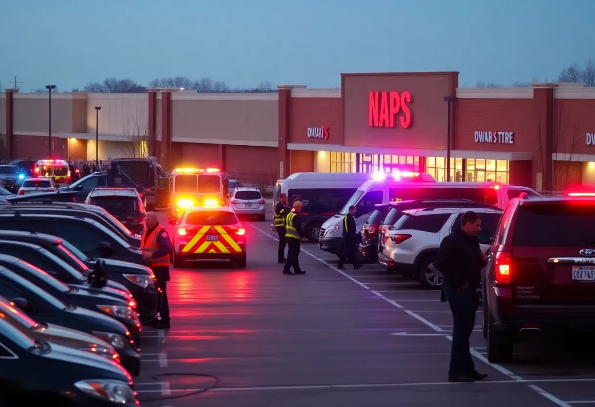 Emergency responders at the scene of the Austin Target store shooting
