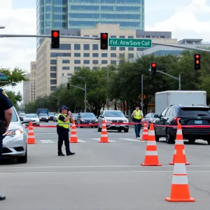 Police activity leading to road closure in Austin.