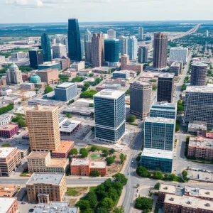 Aerial view of Austin's urban landscape with ongoing construction