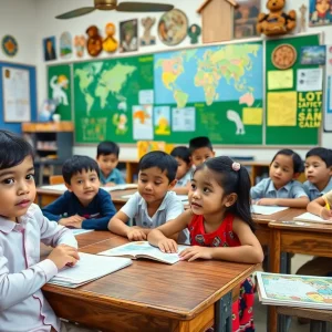 Children engaging in a classroom with the Bluebonnet Learning curriculum in Texas
