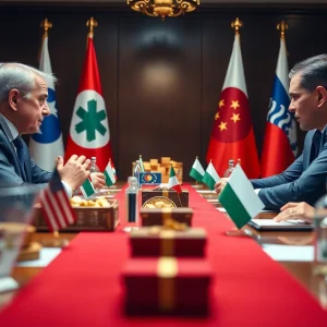 Meeting between representatives discussing trade tariffs