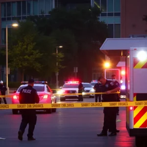 Emergency responders at the CDC campus following a shooting incident.