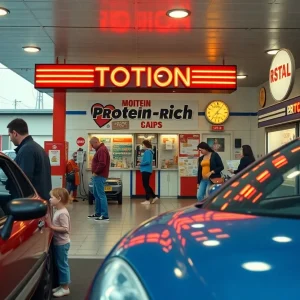 Families participating at the Chomps Protein Pit Stop event in Austin