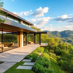 Exterior view of the City Park Residence surrounded by nature