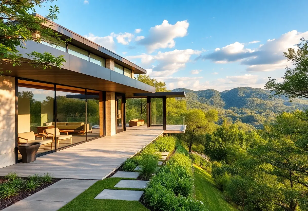 Exterior view of the City Park Residence surrounded by nature