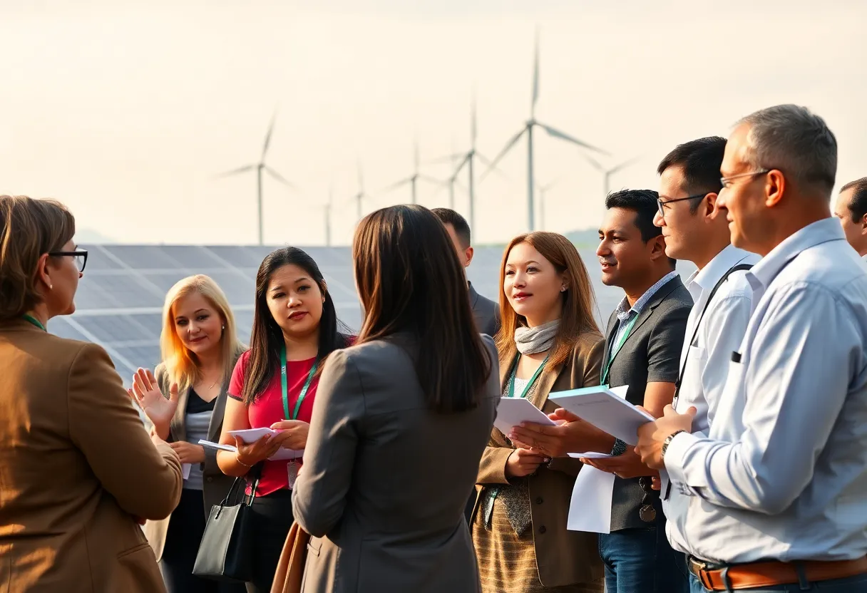 Participants discussing clean energy innovations at the summit in Austin