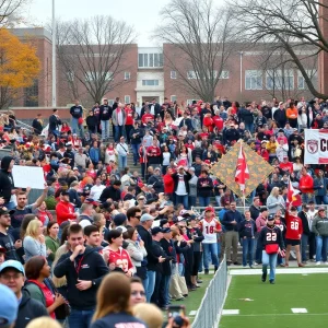 Fans gathered for College GameDay at University of Texas