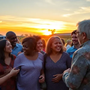 Family and friends gathering in memory of a beloved community member