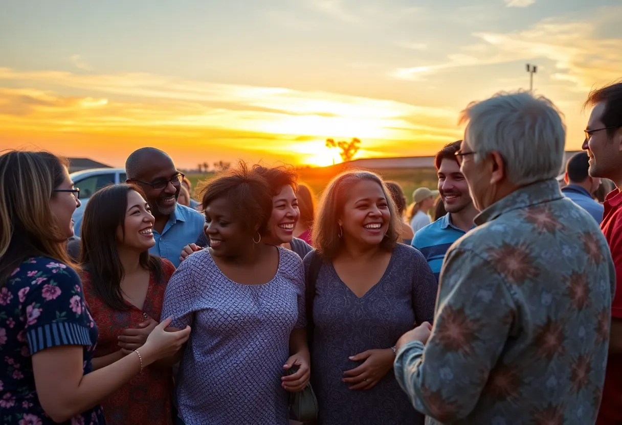 Family and friends gathering in memory of a beloved community member