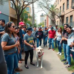 Community members gathered to find a missing dog in Austin