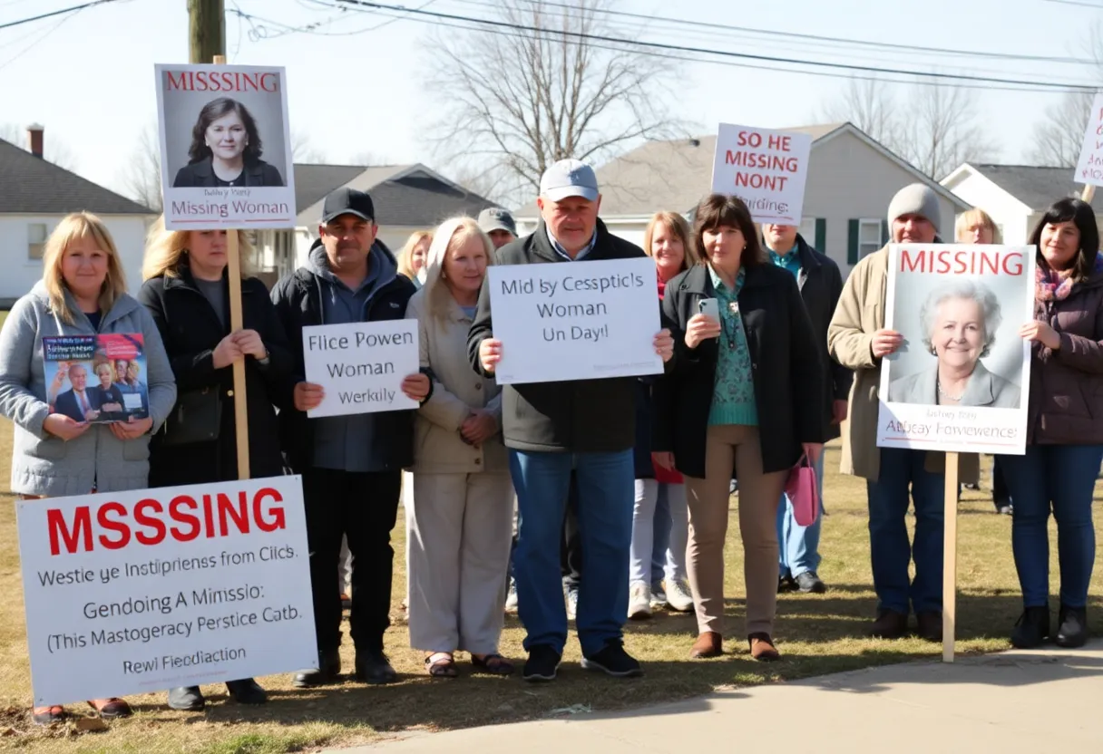 Community members searching for a missing woman in Austin