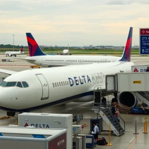 Delta Air Lines airplanes at Austin-Bergstrom International Airport