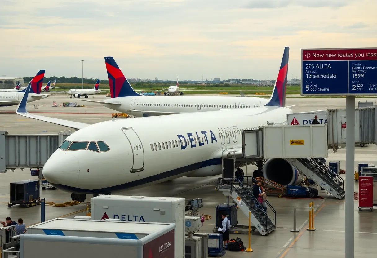 Delta Air Lines airplanes at Austin-Bergstrom International Airport