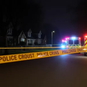 Police vehicles at the scene of a shooting in East Austin.
