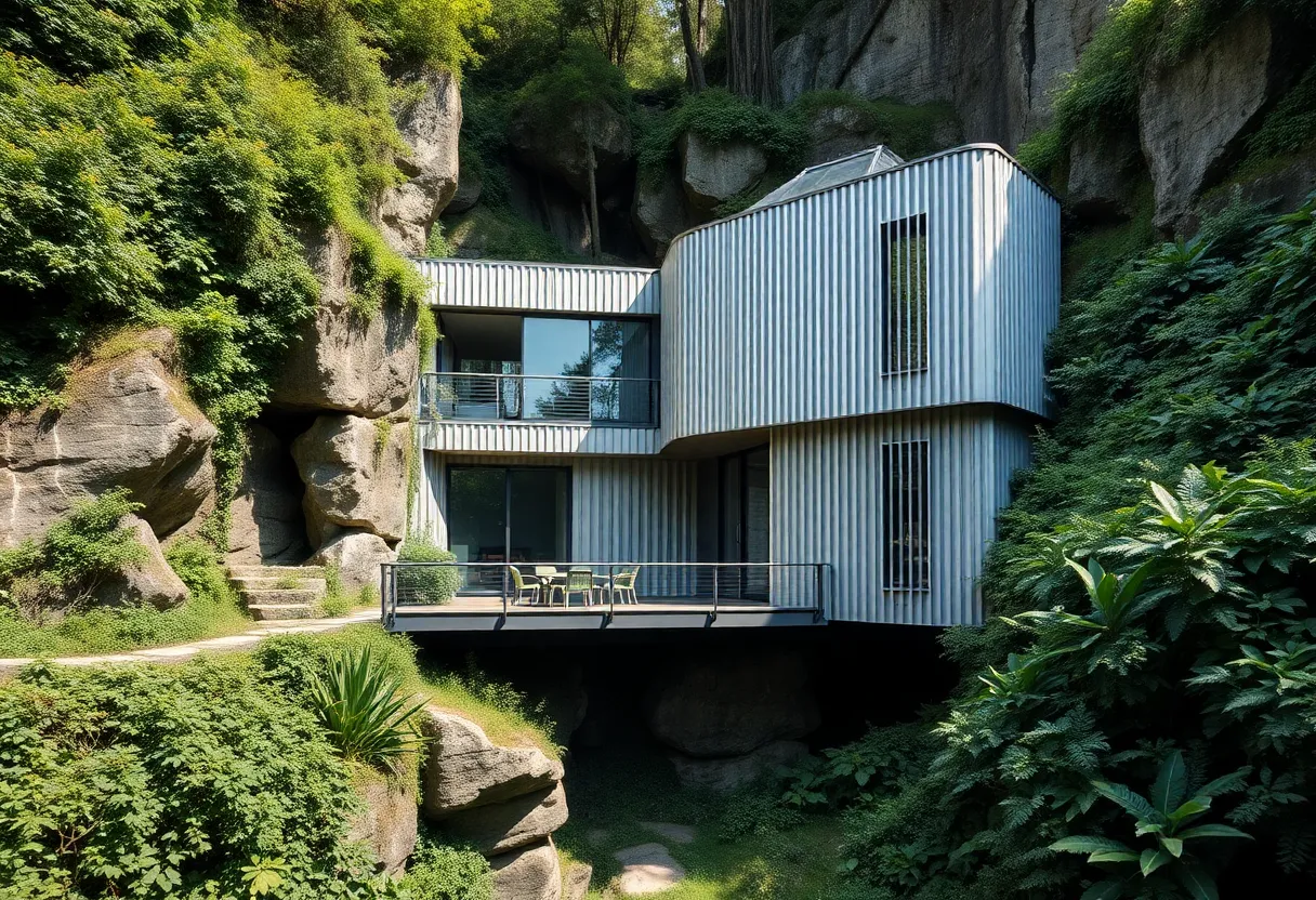 Falcon Ledge Residence integrated into nature