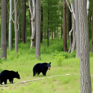 Black bears in Florida forest