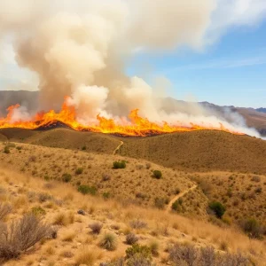 Aerial view of the Gifford Fire in Los Padres National Forest.
