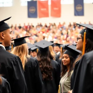 Graduation ceremony with students advocating for social issues