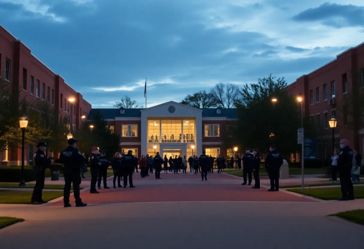Police presence at university campus