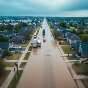 Flooded streets in Milwaukee after a severe storm
