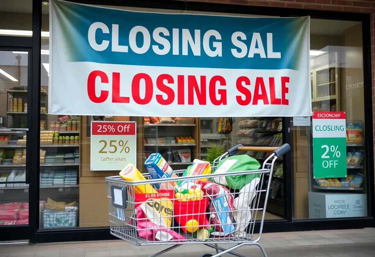Closing sale sign at Natural Grocers store