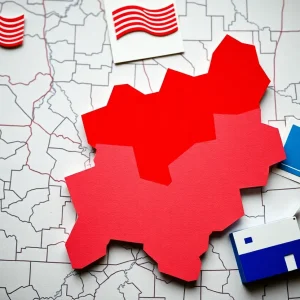 Abstract representation of political redistricting and its impact