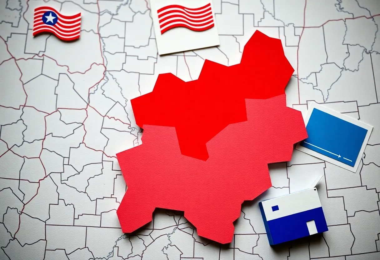Abstract representation of political redistricting and its impact