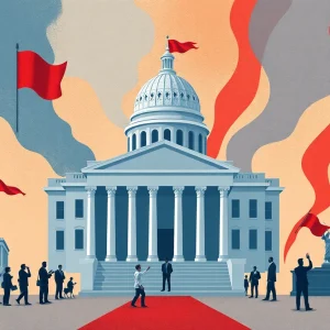 Illustration representing political conflict in Texas