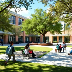 Students enjoying outdoor learning at a private school in Austin, TX.