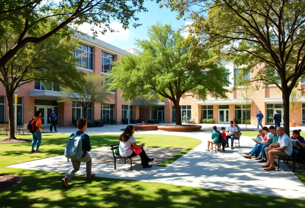 Students enjoying outdoor learning at a private school in Austin, TX.