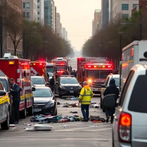 Emergency response at a shooting incident in Austin parking lot
