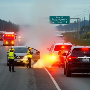 Emergency responders at a major vehicle collision in South Austin.