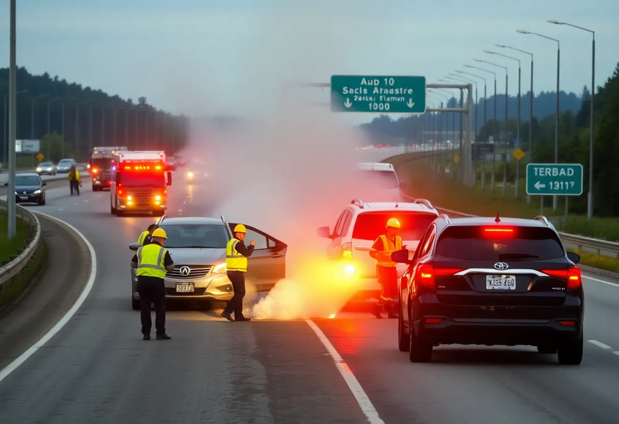 Emergency responders at a major vehicle collision in South Austin.