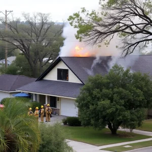 Firefighters responding to a house fire in South Austin