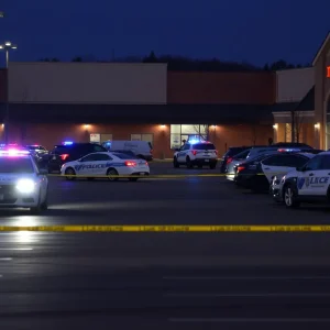 Scene of the Target store parking lot after the shooting incident in Austin