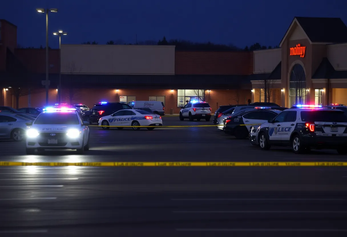 Scene of the Target store parking lot after the shooting incident in Austin