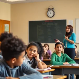 Students in a classroom with educational materials reflecting new Texas laws