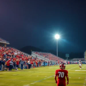 Exciting high school football game in Texas