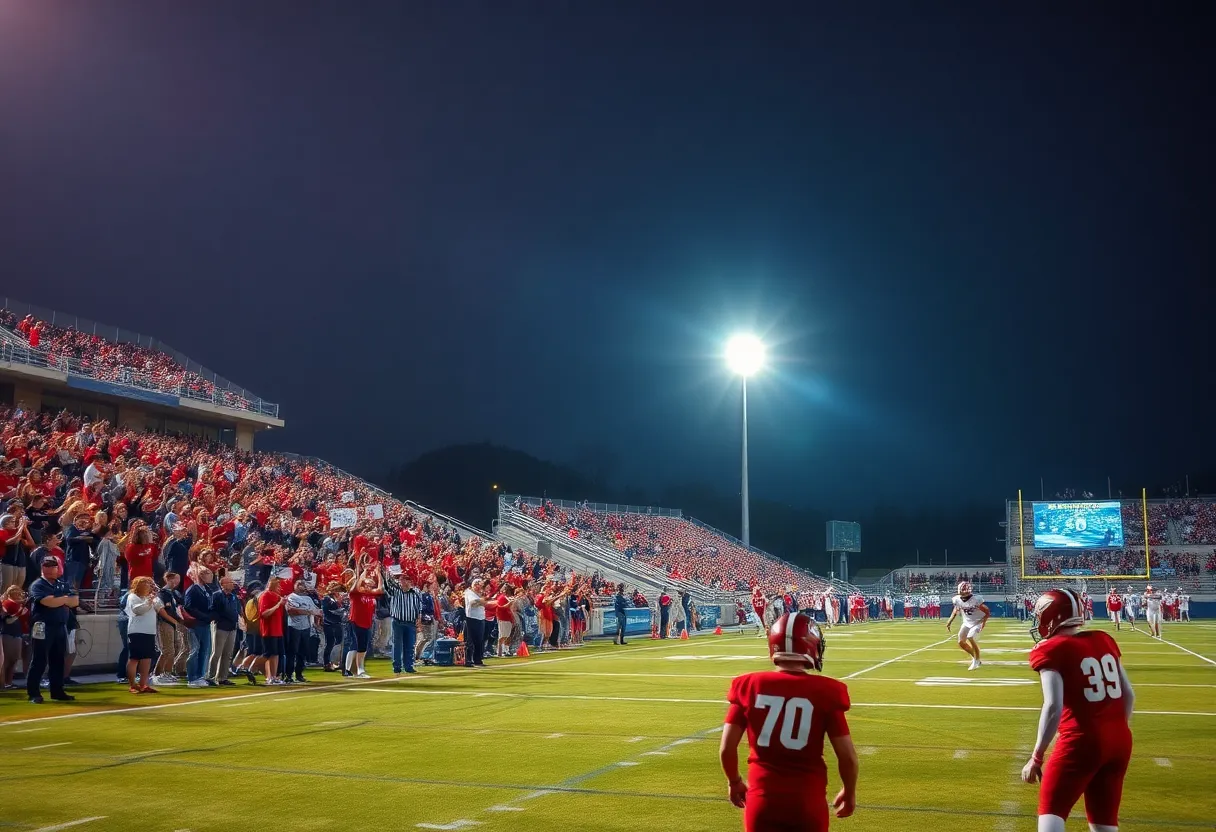 Exciting high school football game in Texas