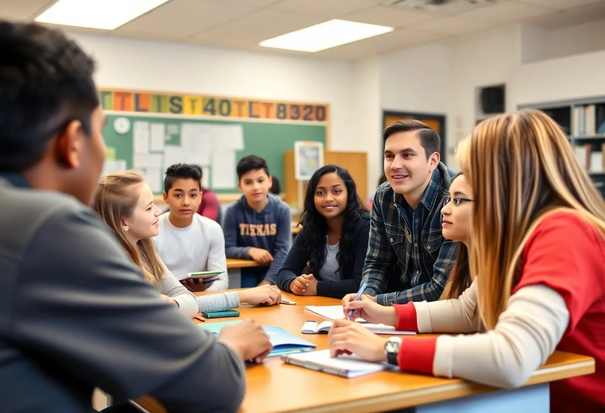 Students in a Texas high school engaged in learning