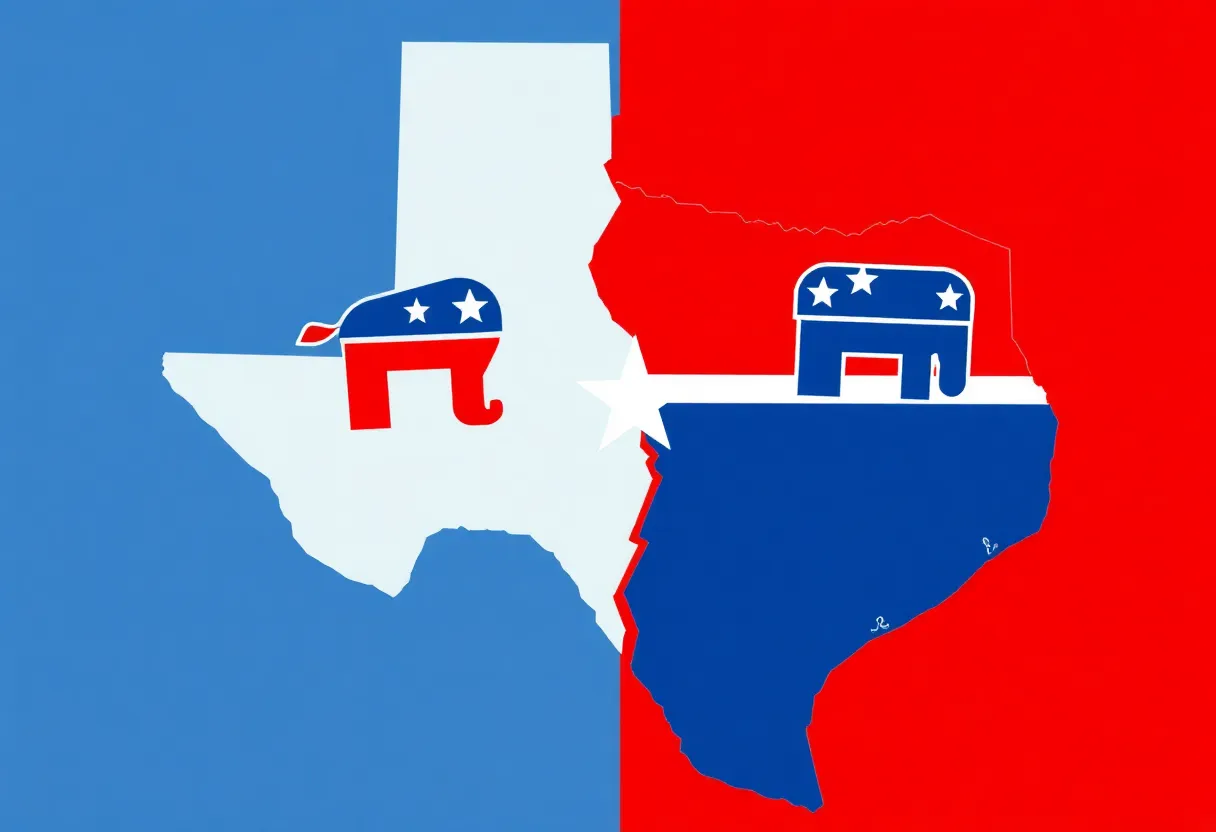 Illustration of Texas redistricting conflict