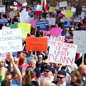 Protesters rally against Texas redistricting plans