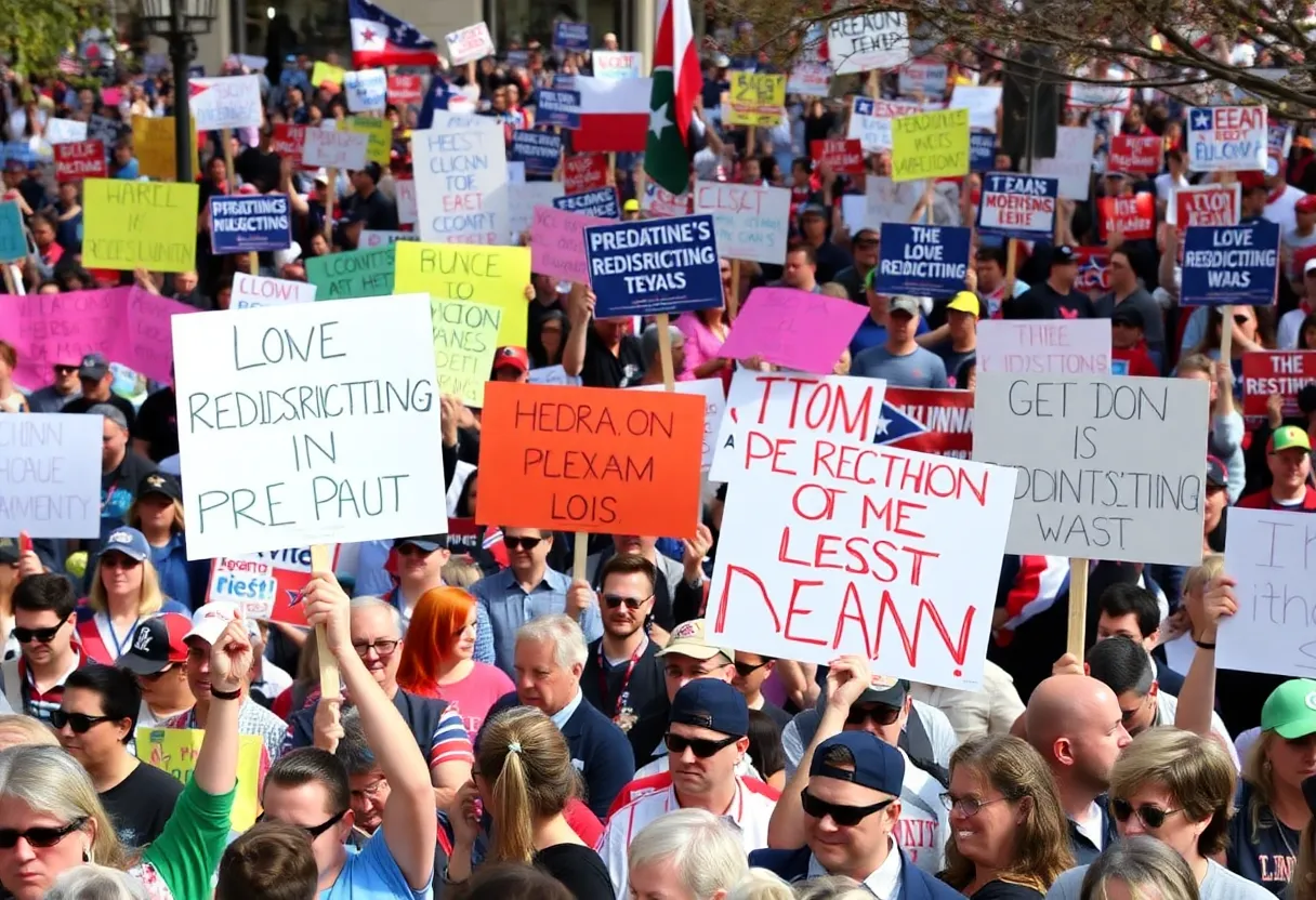 Protesters rally against Texas redistricting plans