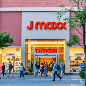 Exterior view of the new TJ Maxx store at Tech Ridge in Austin